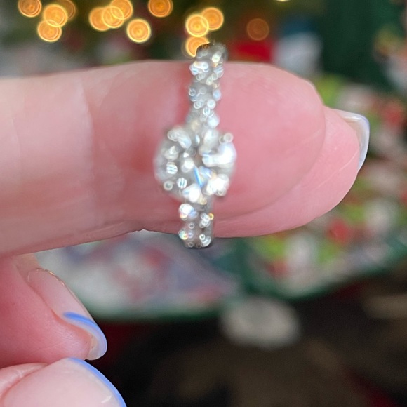 Wedding band set. Engagement ring and two diamond bands. Appraised at over $22k - Picture 8 of 12